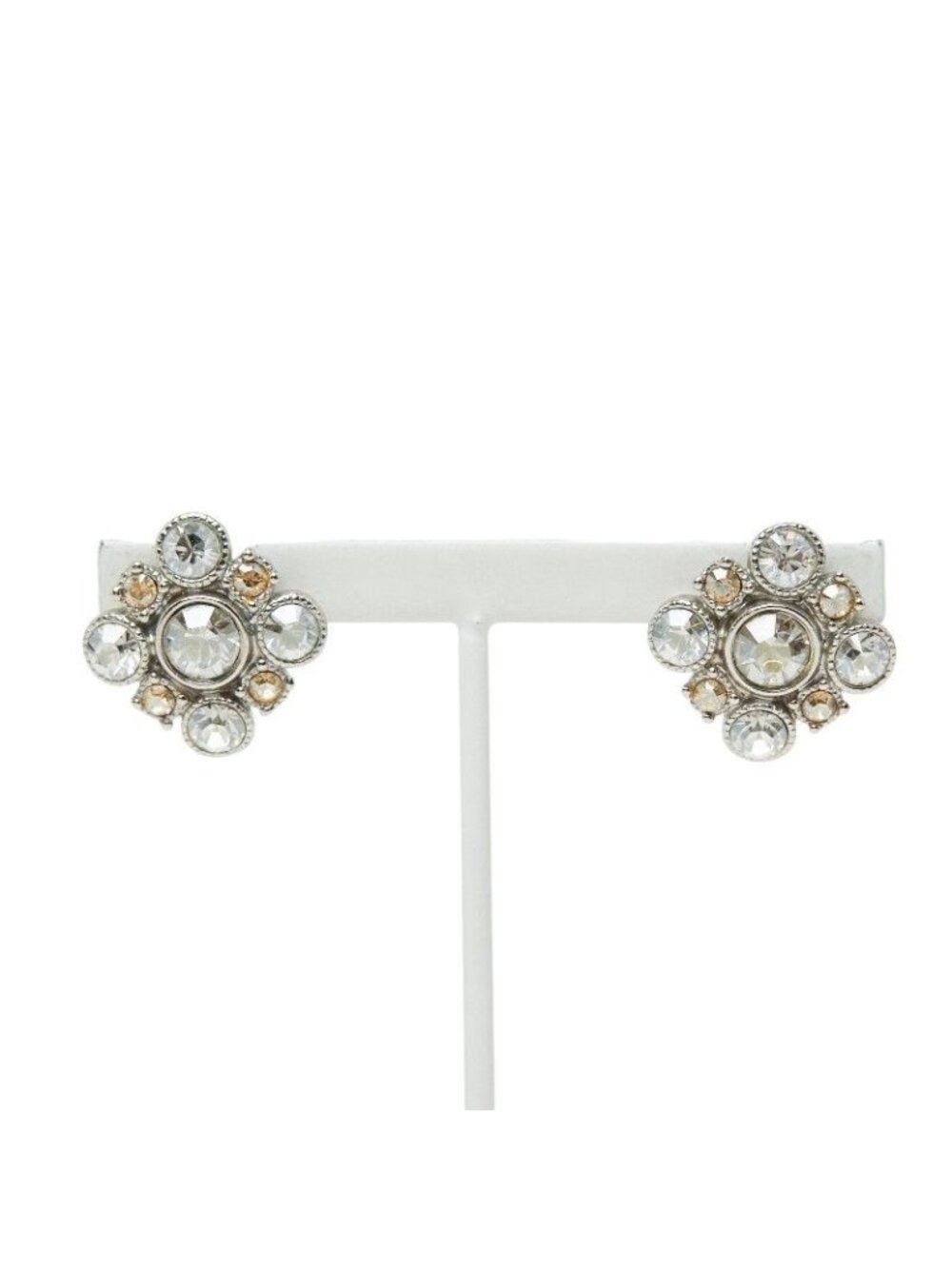 Chanel Stud Earrings Silver Metal Bijoux - Picture 2 of 5